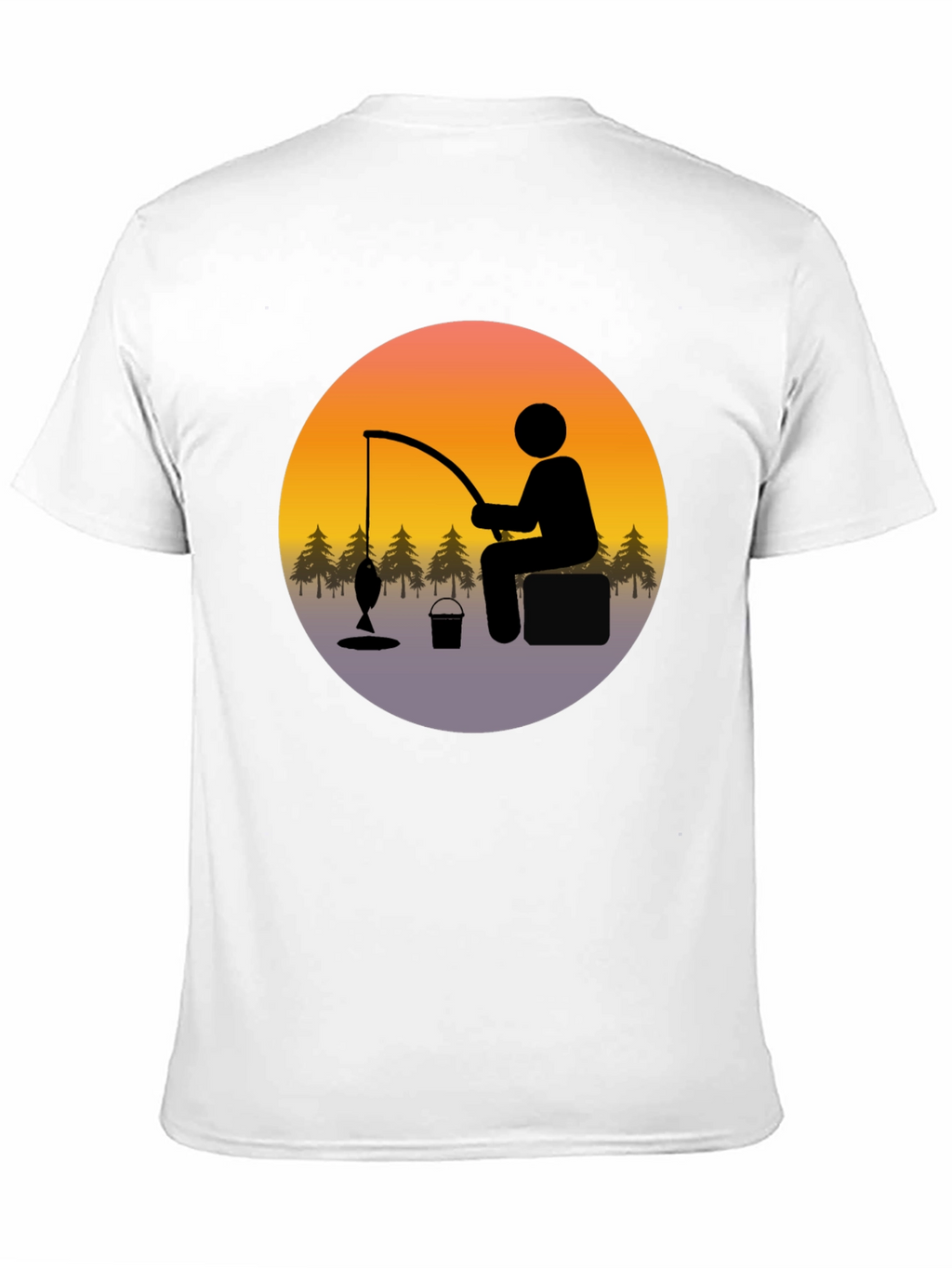 Fisherman Graphic Tee - Black Cotton Blend