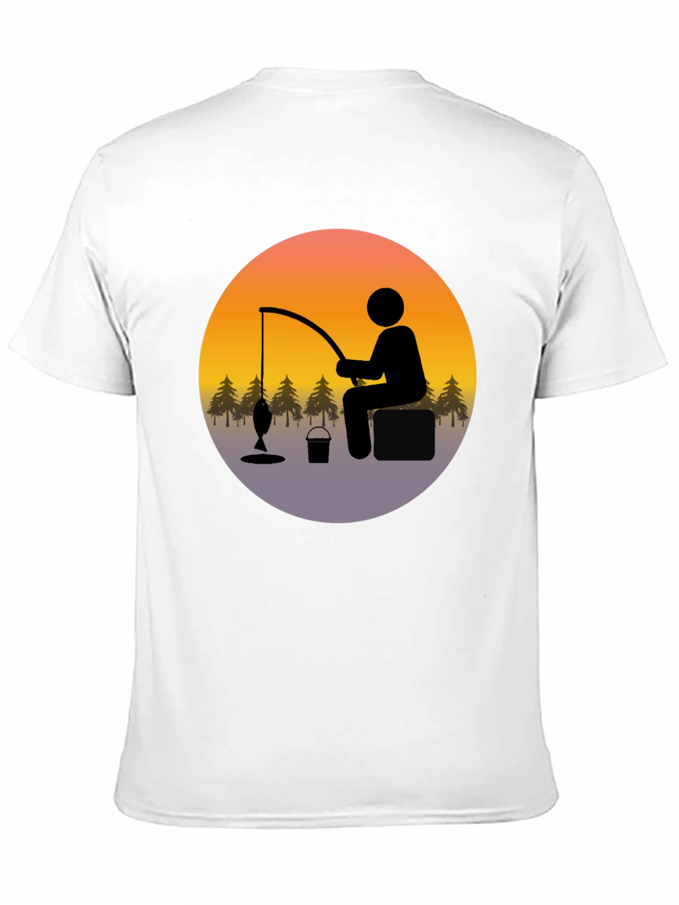 Fisherman Graphic Tee - Black Cotton Blend