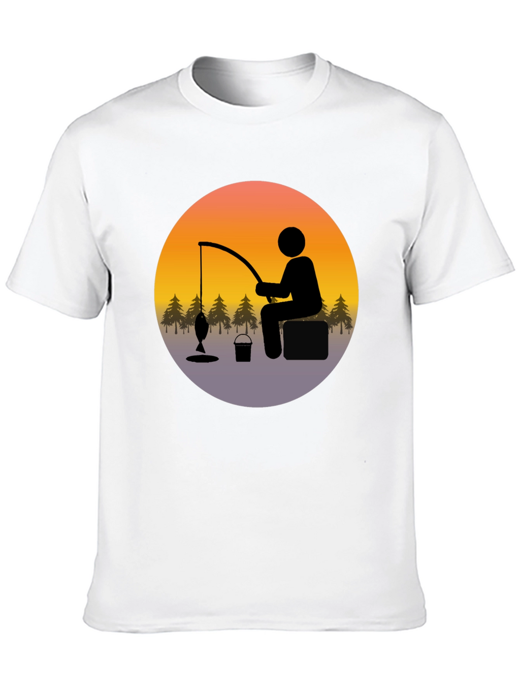 Fisherman Graphic Tee - Black Cotton Blend