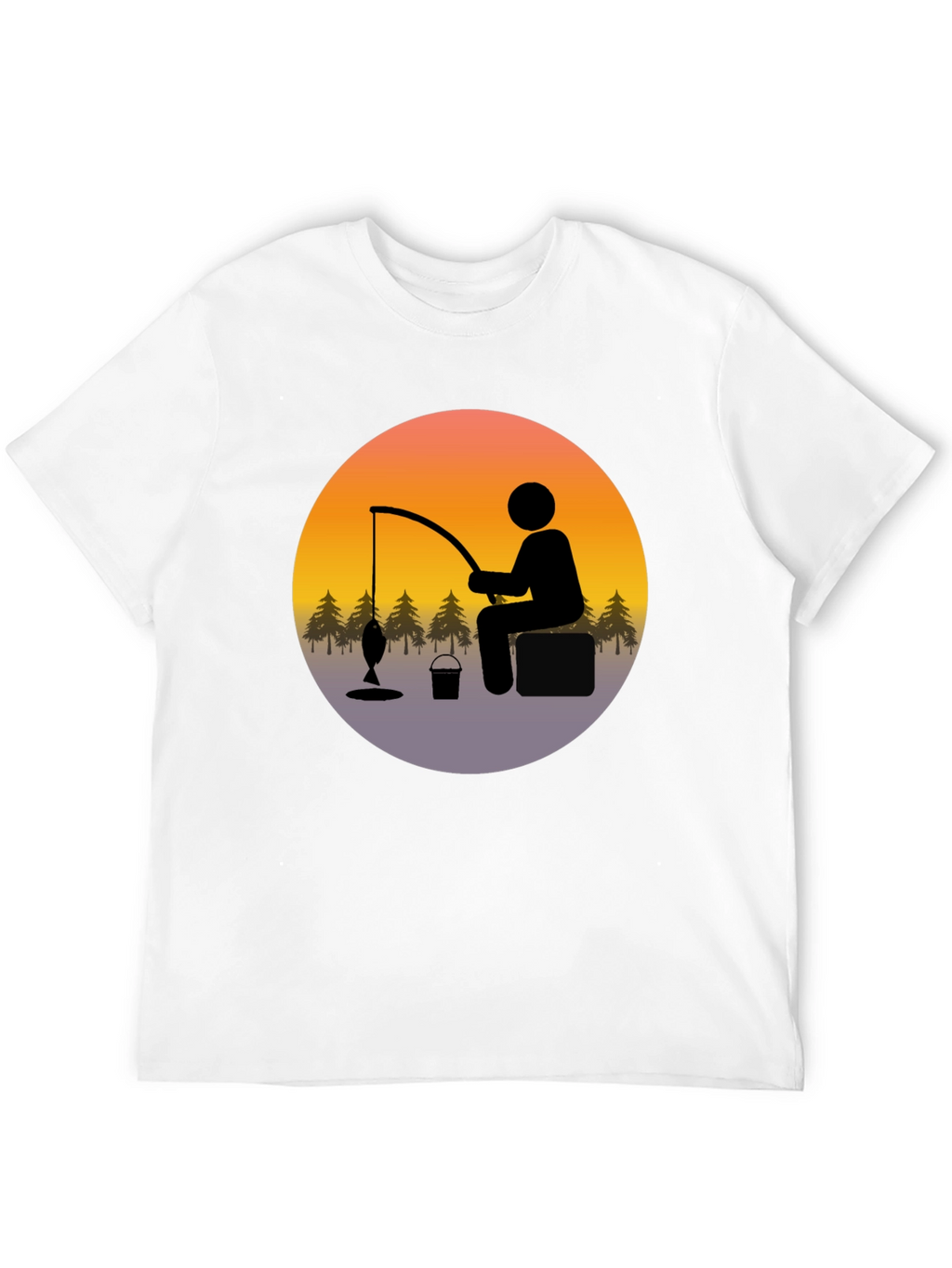 Fisherman Graphic Tee - Black Cotton Blend