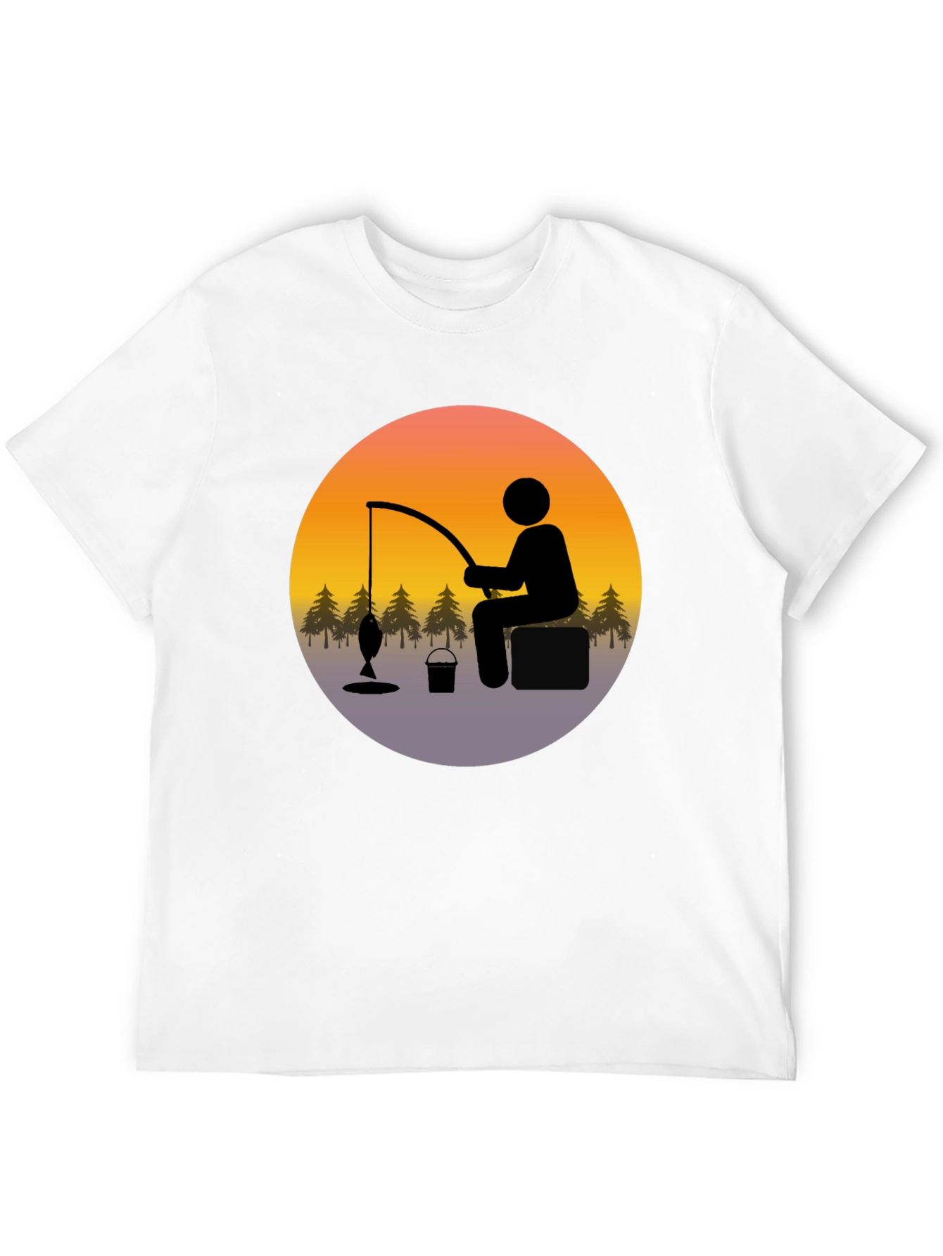 Fisherman Graphic Tee - Black Cotton Blend