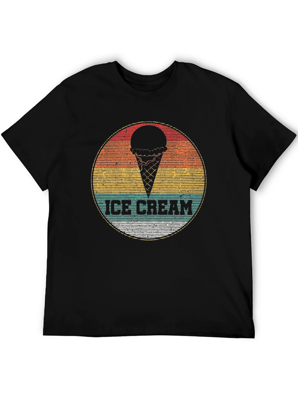 Retro Ice Cream Graphic Tee - Black