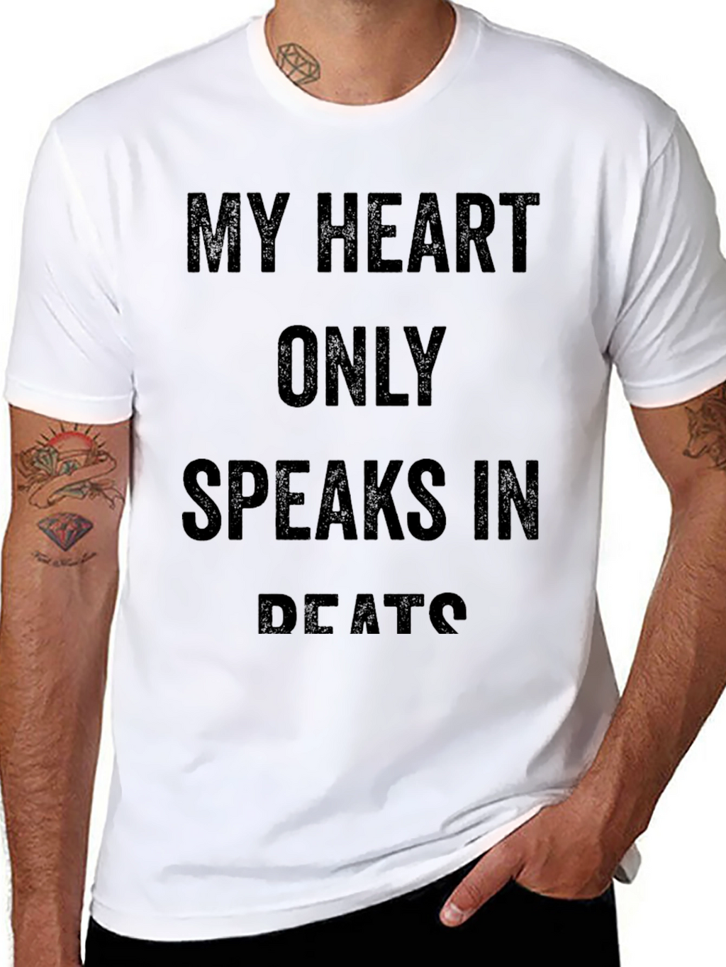 My Heart Only Speaks in Beats Black T-Shirt