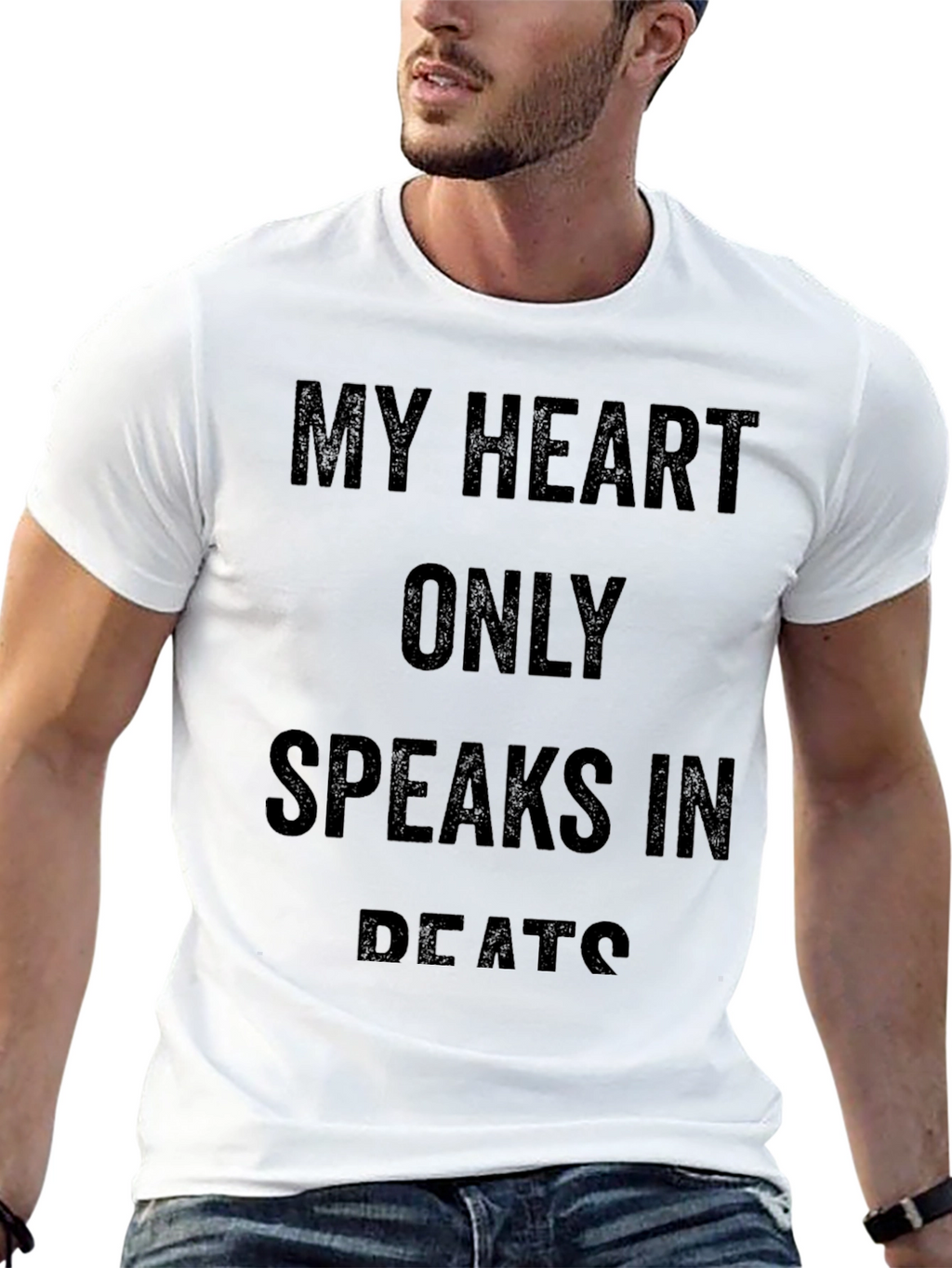 My Heart Only Speaks in Beats Black T-Shirt