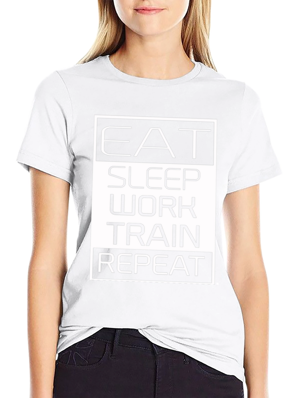 Eat Sleep Work Train Repeat Graphic Tee
