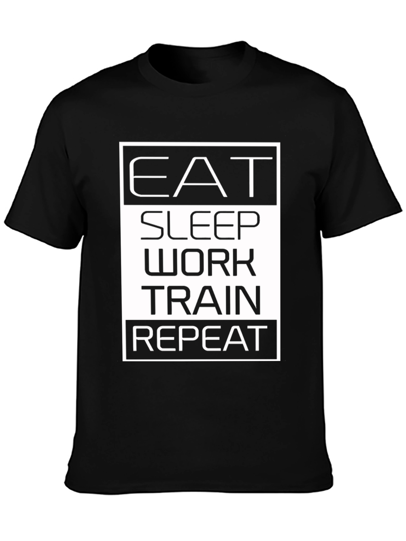 Eat Sleep Work Train Repeat Graphic Tee