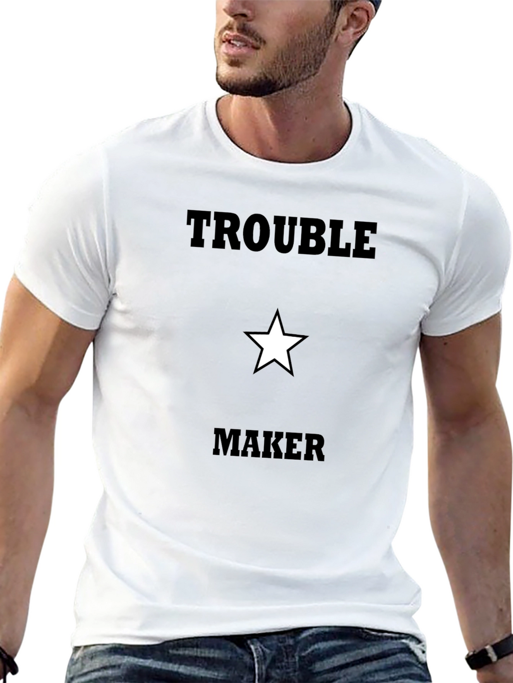 Trouble Maker Graphic T-Shirt - Black