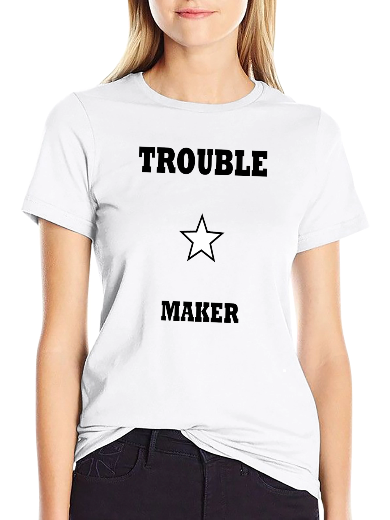 Trouble Maker Graphic T-Shirt - Black