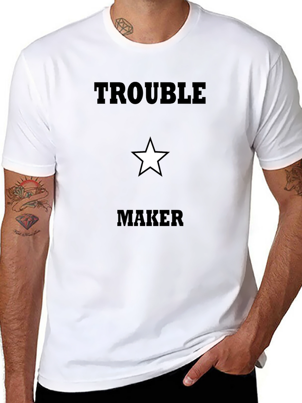 Trouble Maker Graphic T-Shirt - Black