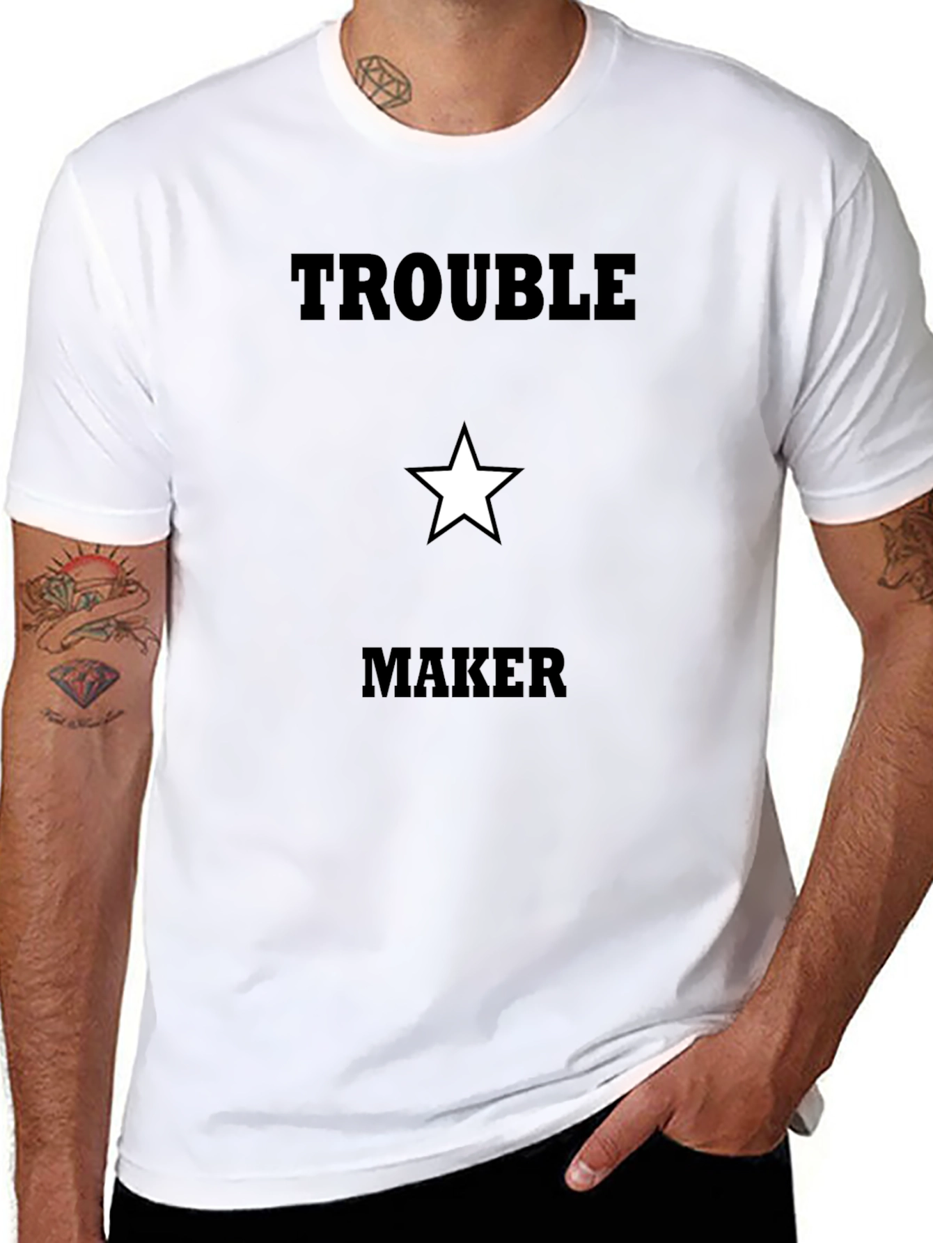 Trouble Maker Graphic T-Shirt - Black