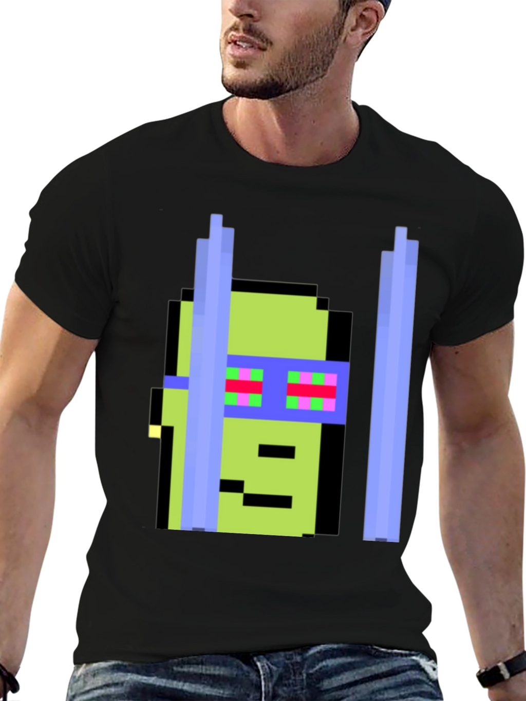 Pixelated Ninja Retro Graphic Tee