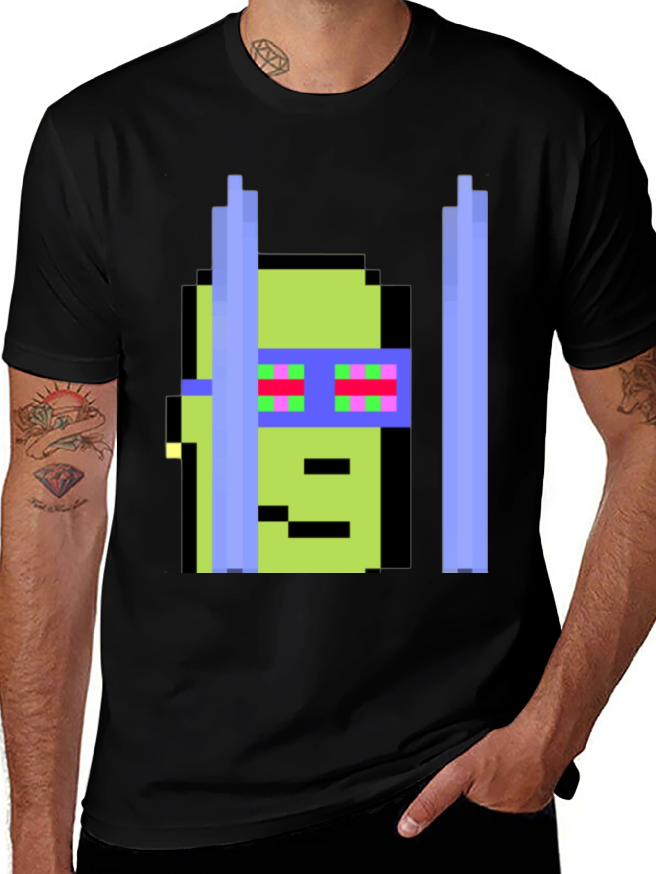 Pixelated Ninja Retro Graphic Tee