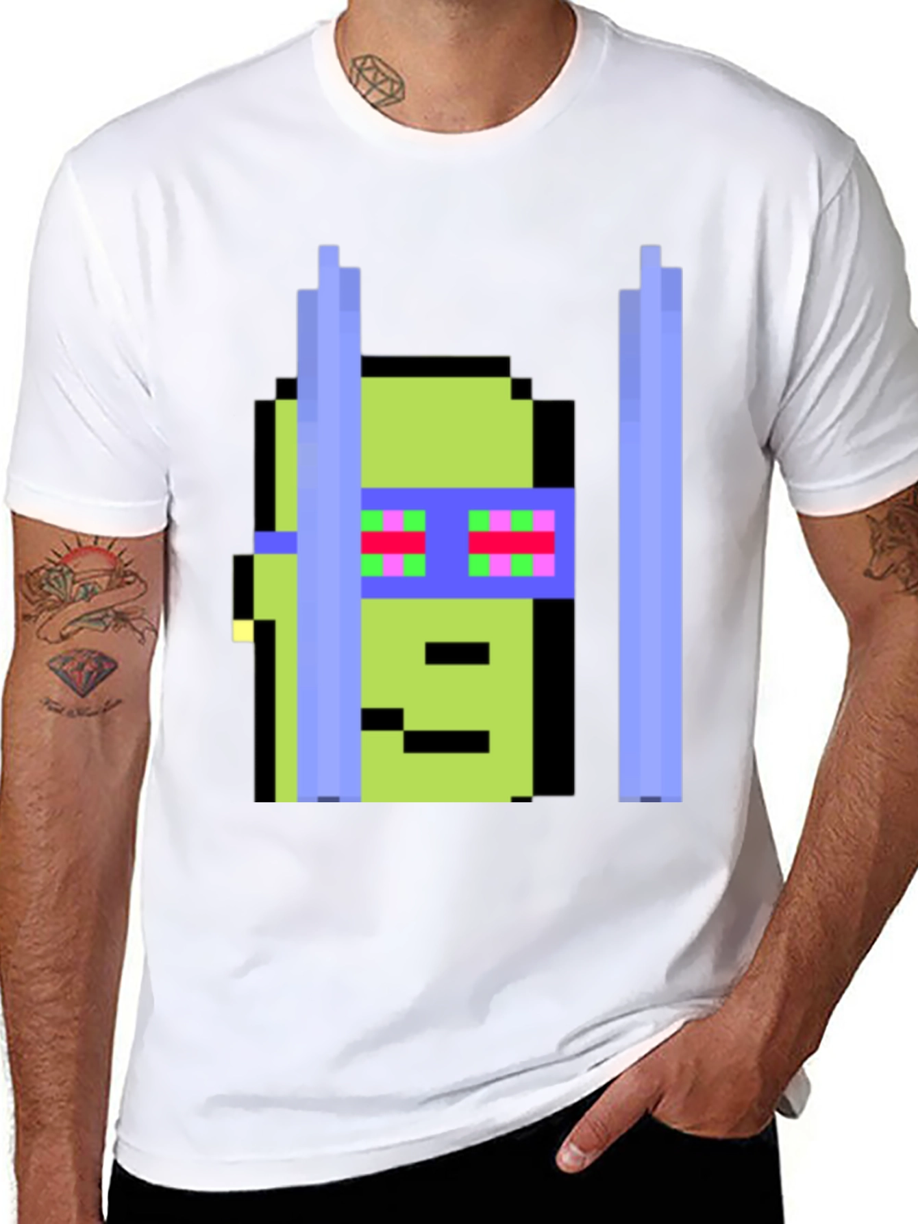Pixelated Ninja Retro Graphic Tee