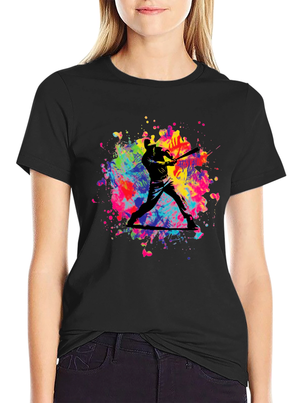 Colorful Baseball Player T-Shirt