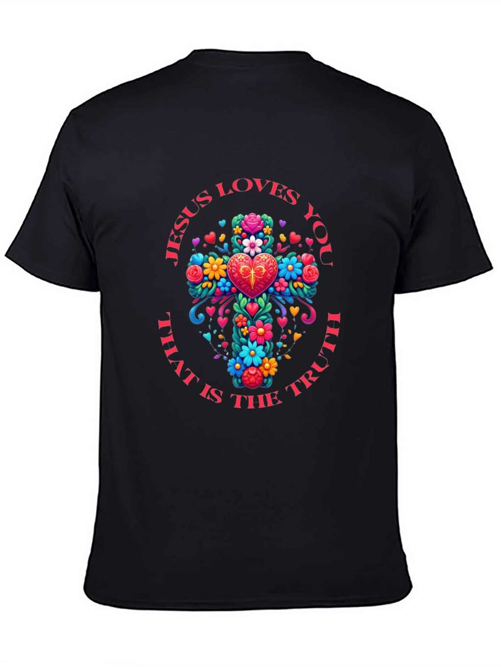 Jesus Loves You Floral Cross T-Shirt