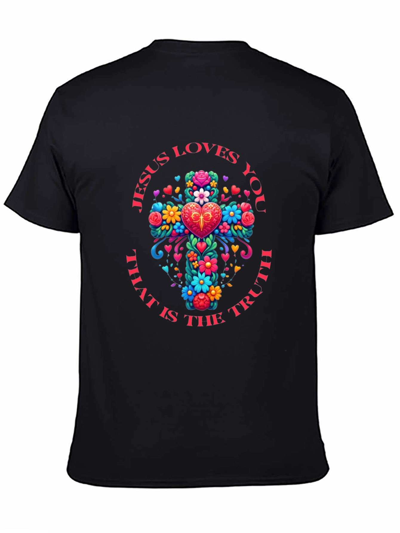 Jesus Loves You Floral Cross T-Shirt