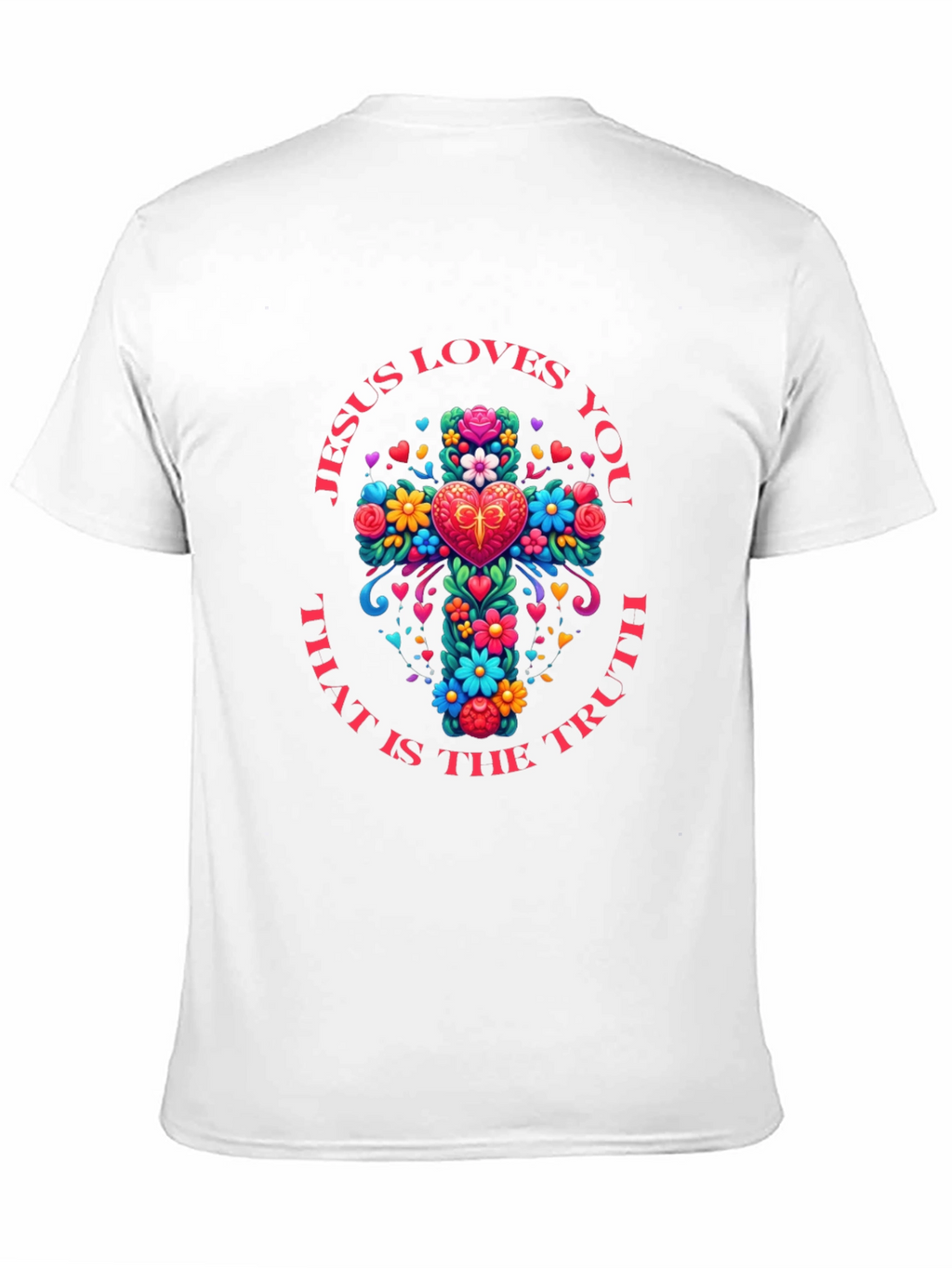 Jesus Loves You Floral Cross T-Shirt