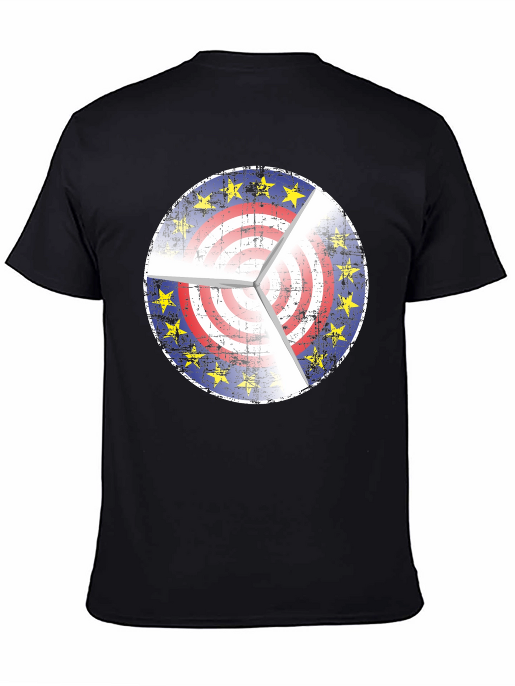 EU USA Target Graphic Black T-Shirt