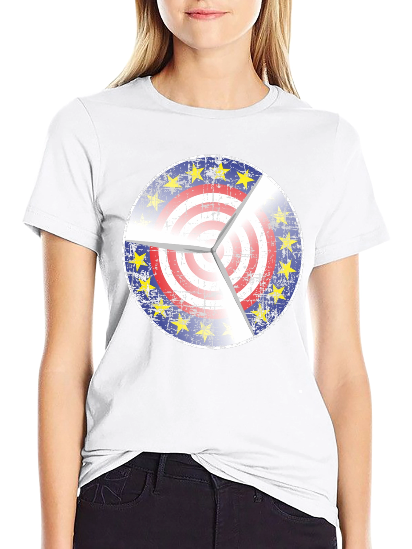 EU USA Target Graphic Black T-Shirt