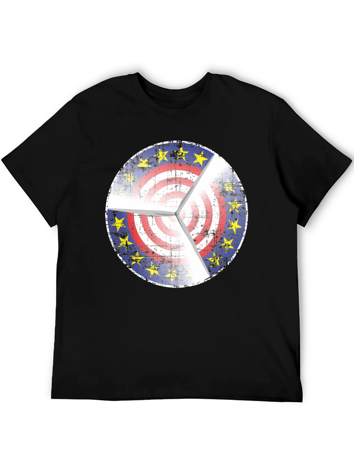 EU USA Target Graphic Black T-Shirt