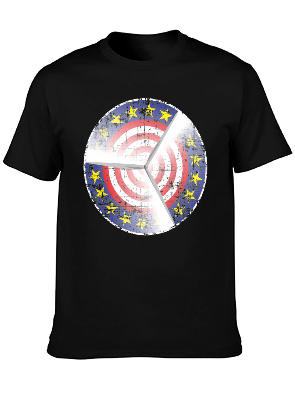 EU USA Target Graphic Black T-Shirt