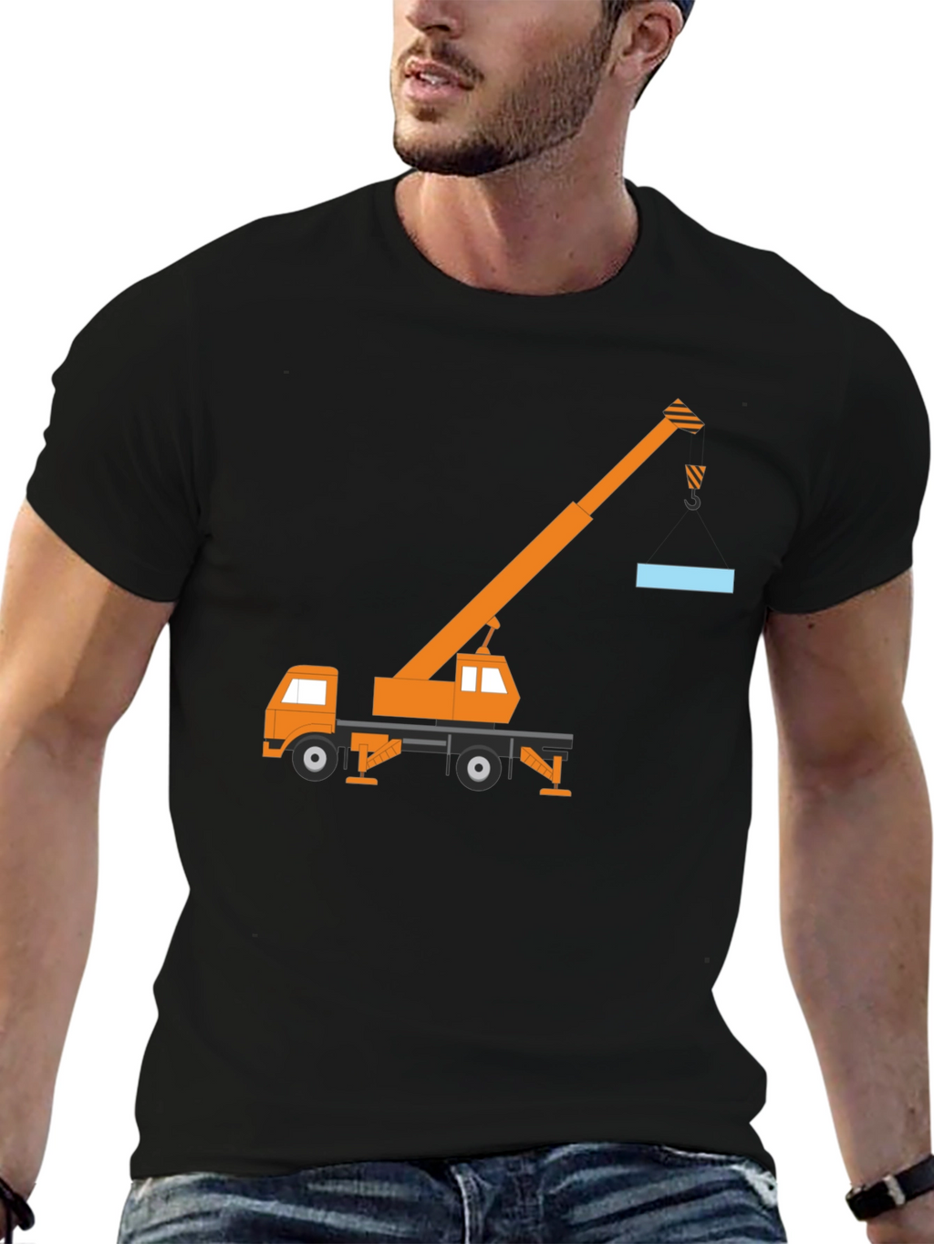 Crane Truck Graphic Tee - Black