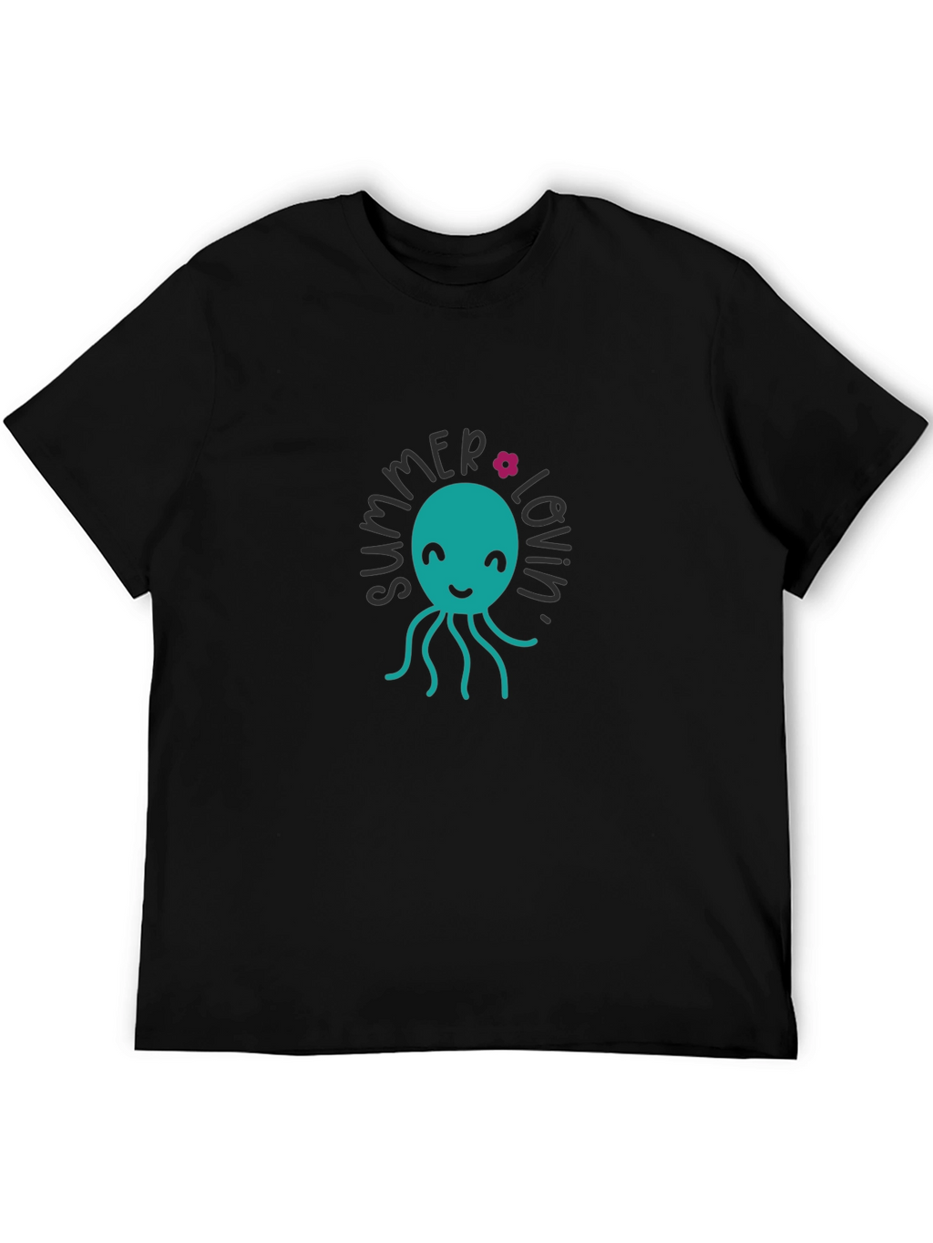 Summer Lovin Octopus Graphic Tee - Black