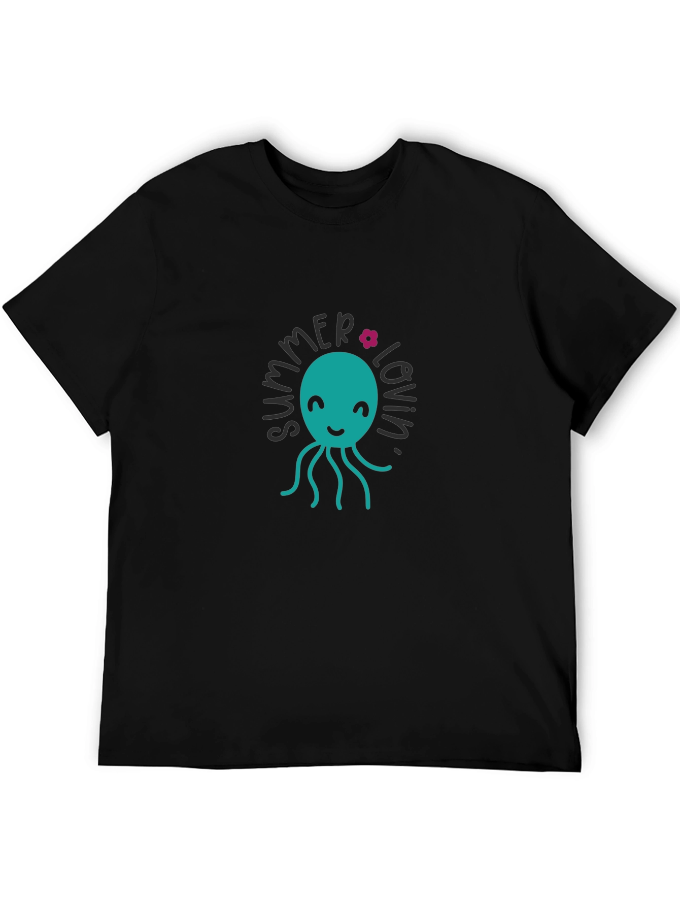 Summer Lovin Octopus Graphic Tee - Black
