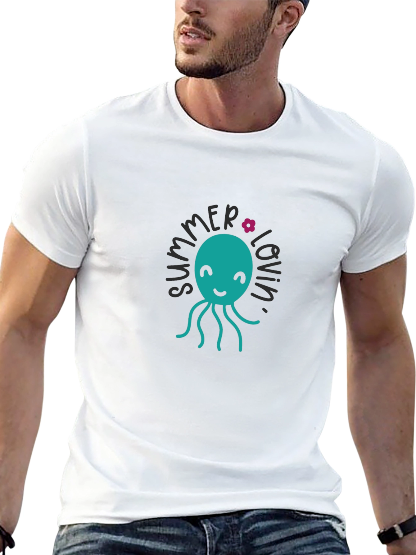 Summer Lovin Octopus Graphic Tee - Black