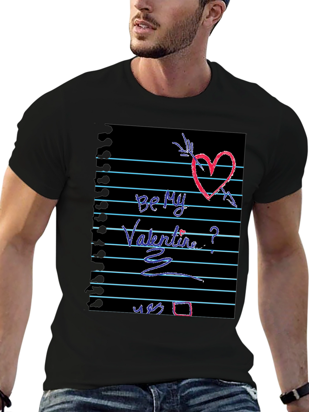 Be My Valentine Heart Graphic Tee