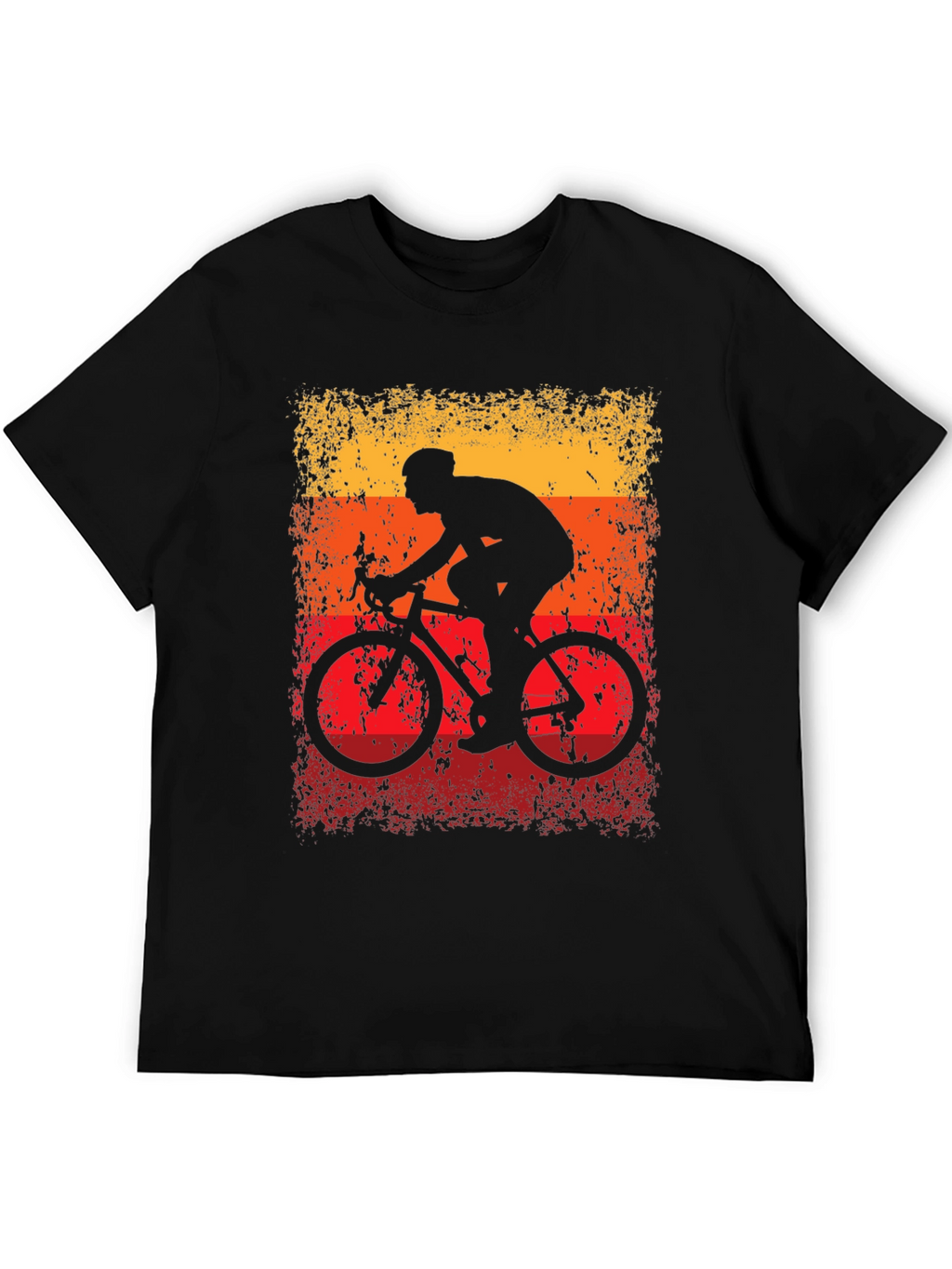 Retro Cycling T-Shirt - Black Cotton Blend