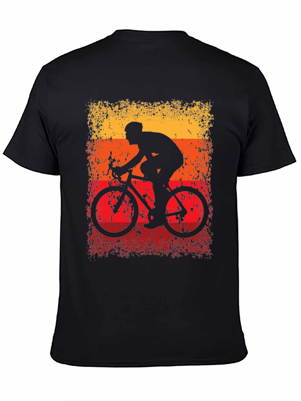 Retro Cycling T-Shirt - Black Cotton Blend