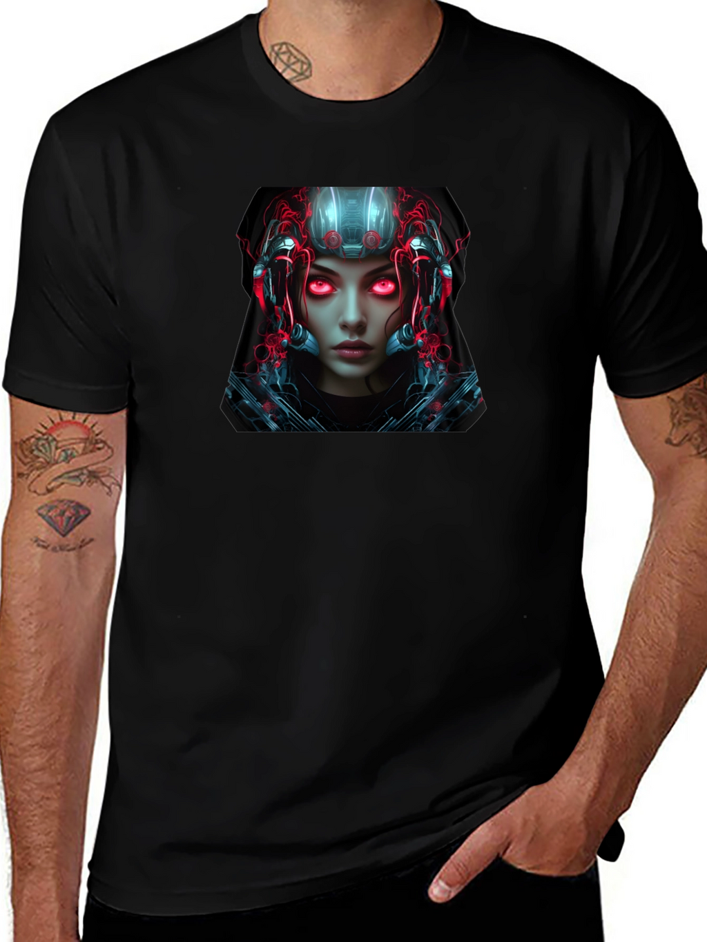 Cyberpunk Android Graphic Black T-Shirt