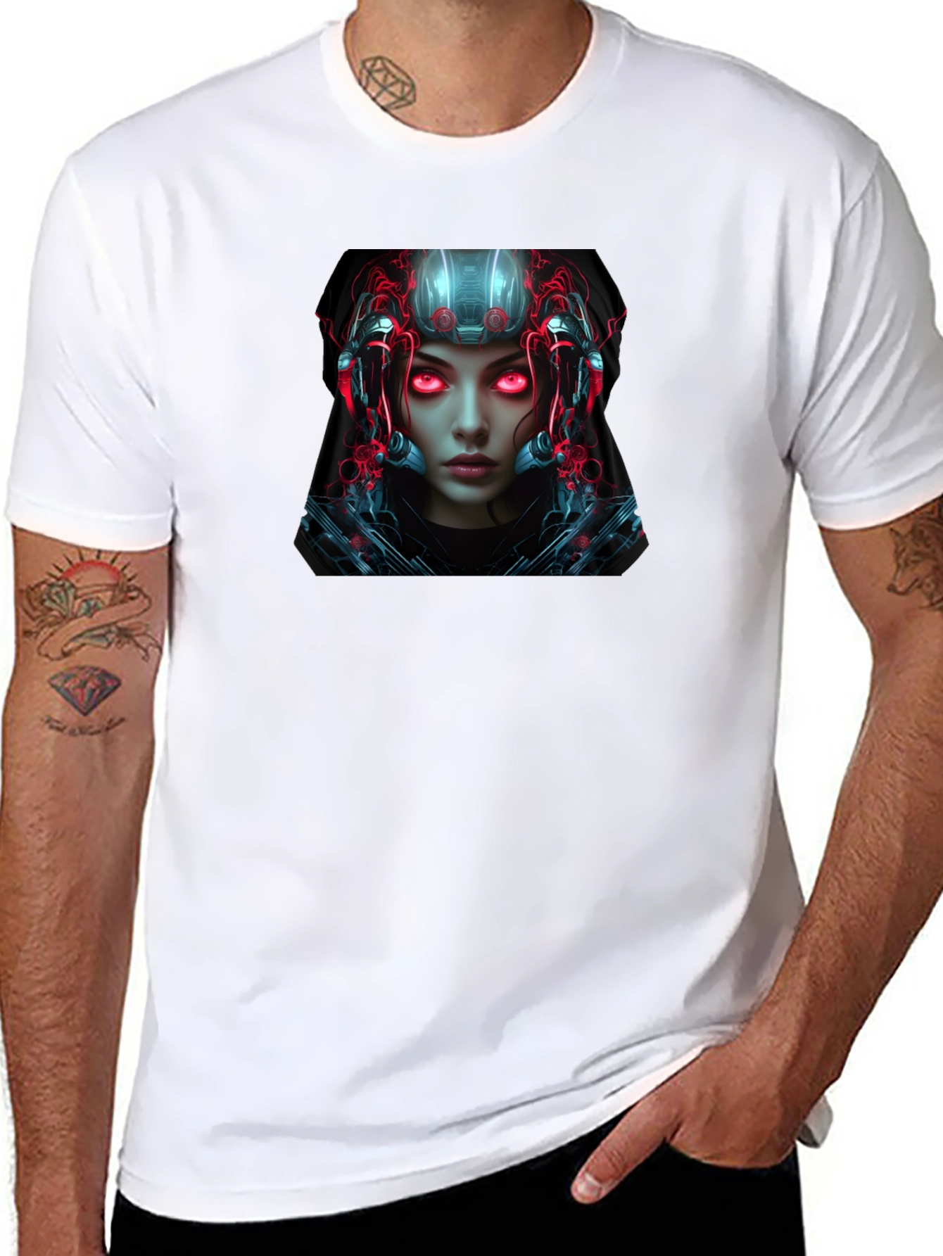 Cyberpunk Android Graphic Black T-Shirt