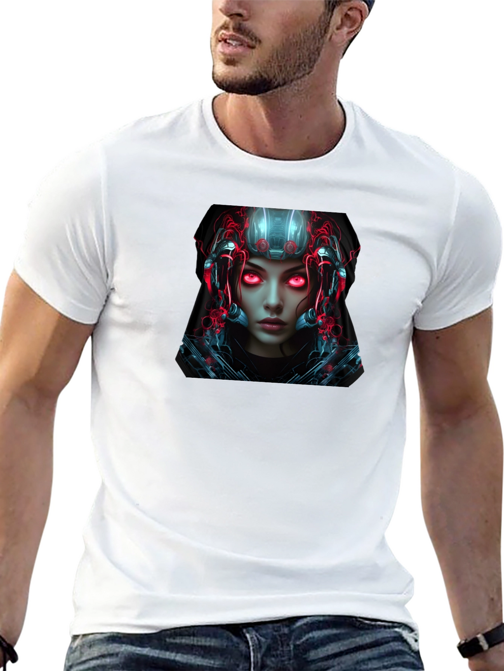 Cyberpunk Android Graphic Black T-Shirt