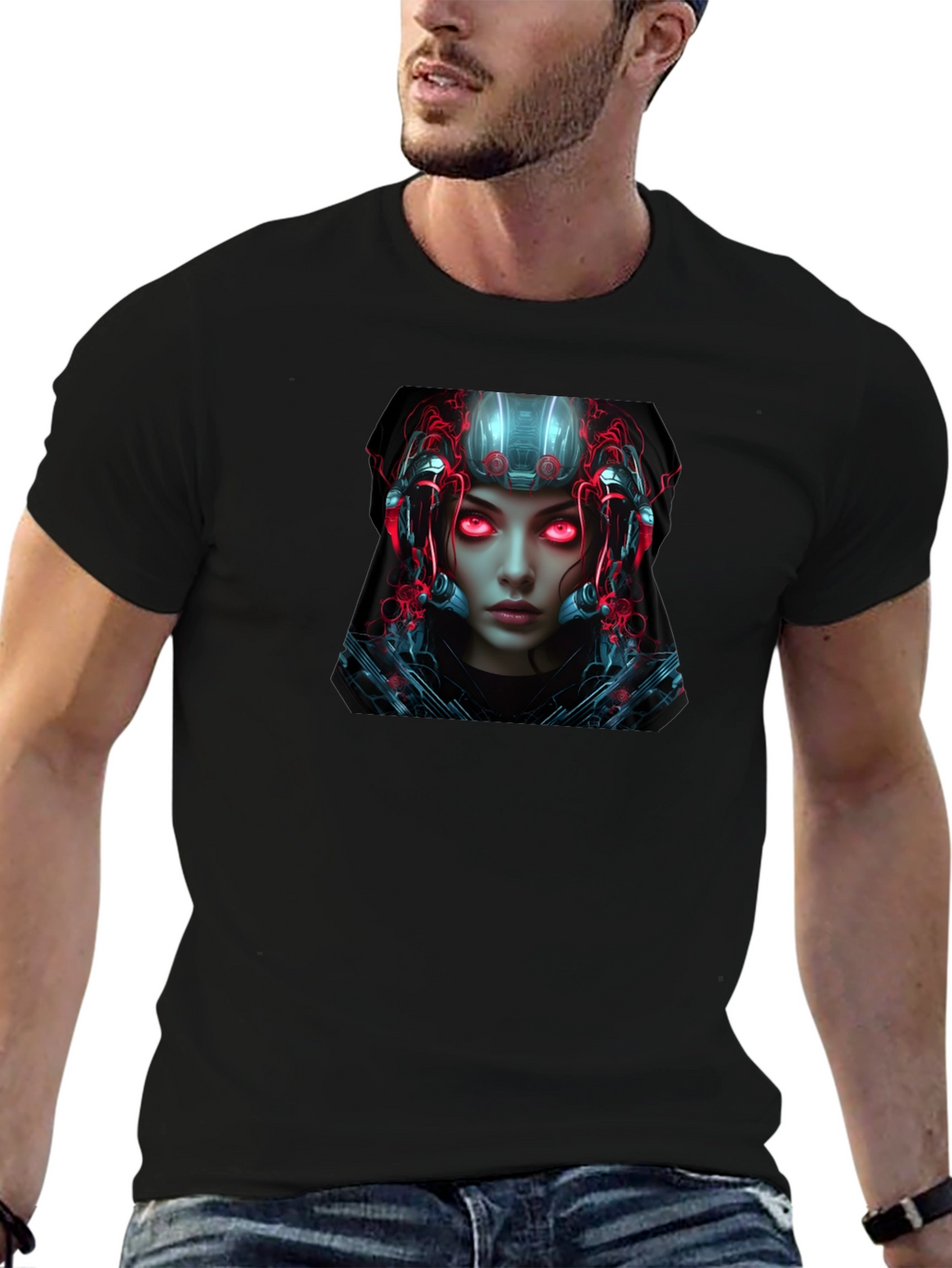Cyberpunk Android Graphic Black T-Shirt