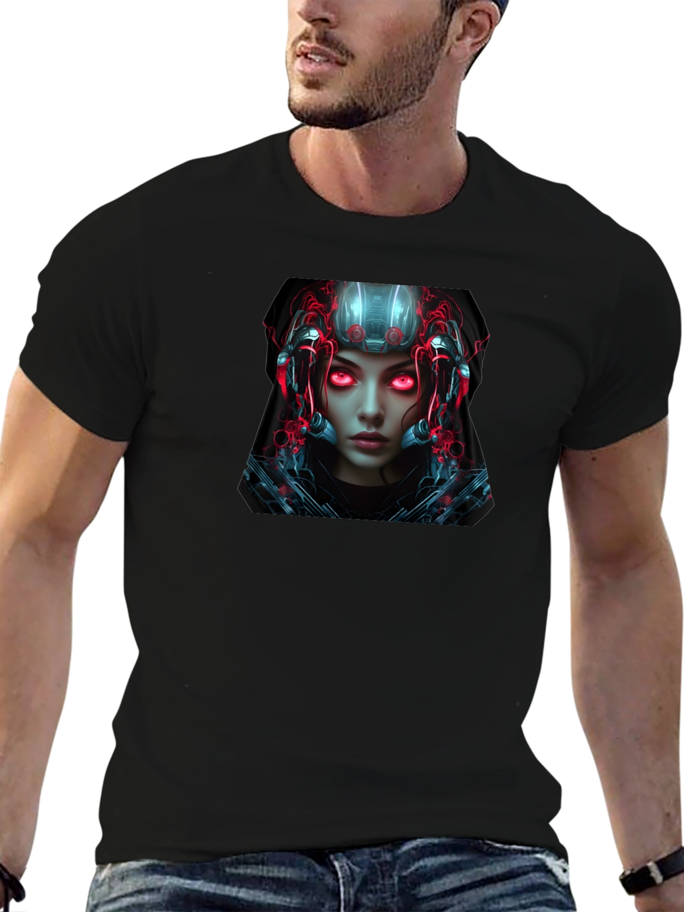 Cyberpunk Android Graphic Black T-Shirt