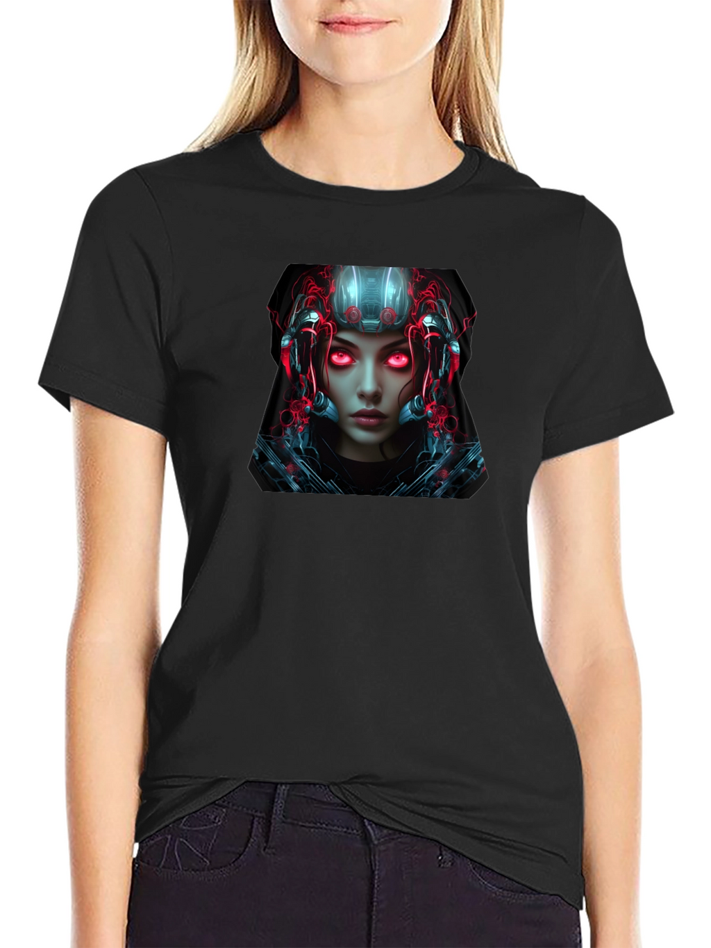 Cyberpunk Android Graphic Black T-Shirt