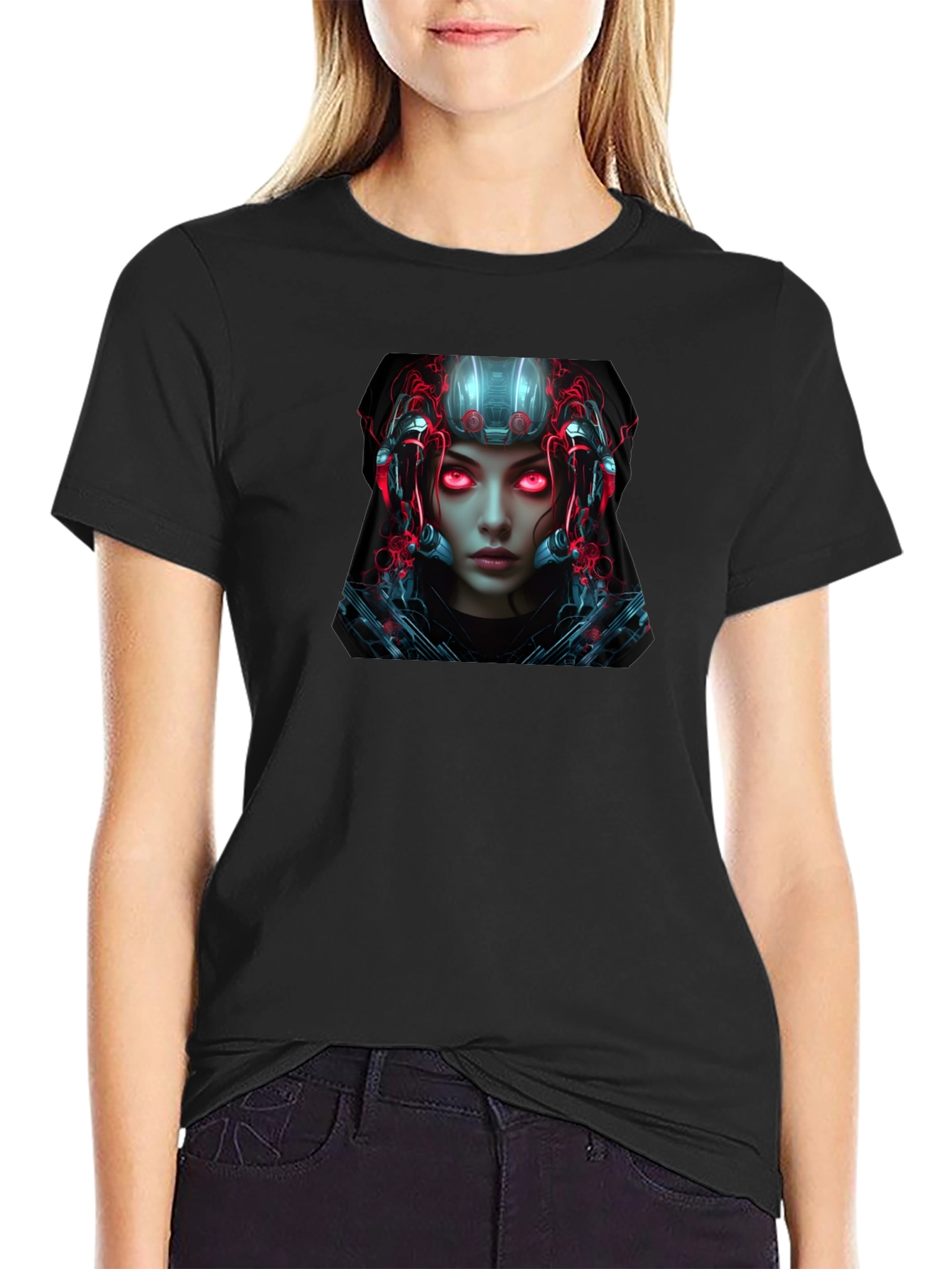 Cyberpunk Android Graphic Black T-Shirt