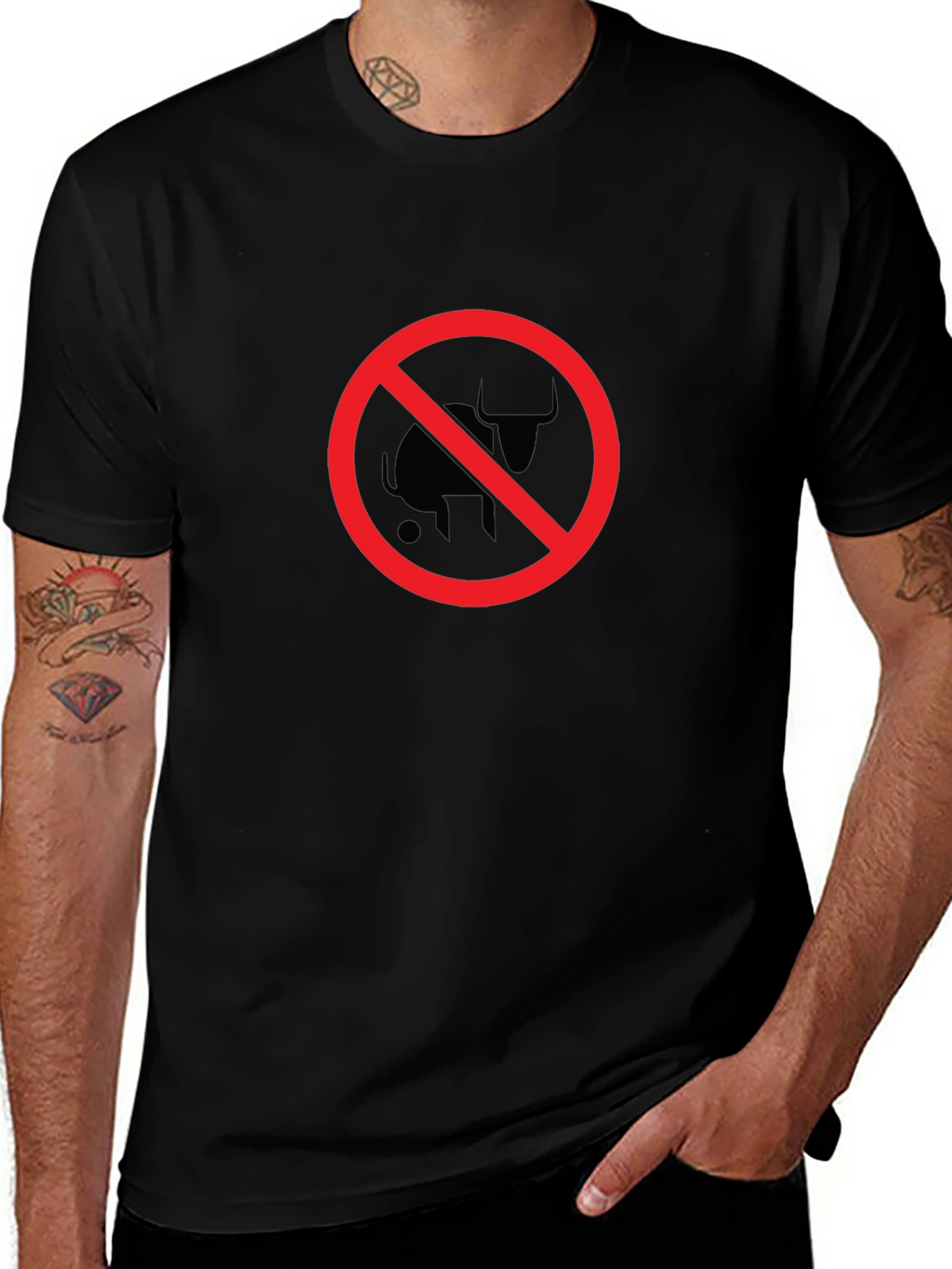 No Bull T-Shirt - Black Crew Neck Tee
