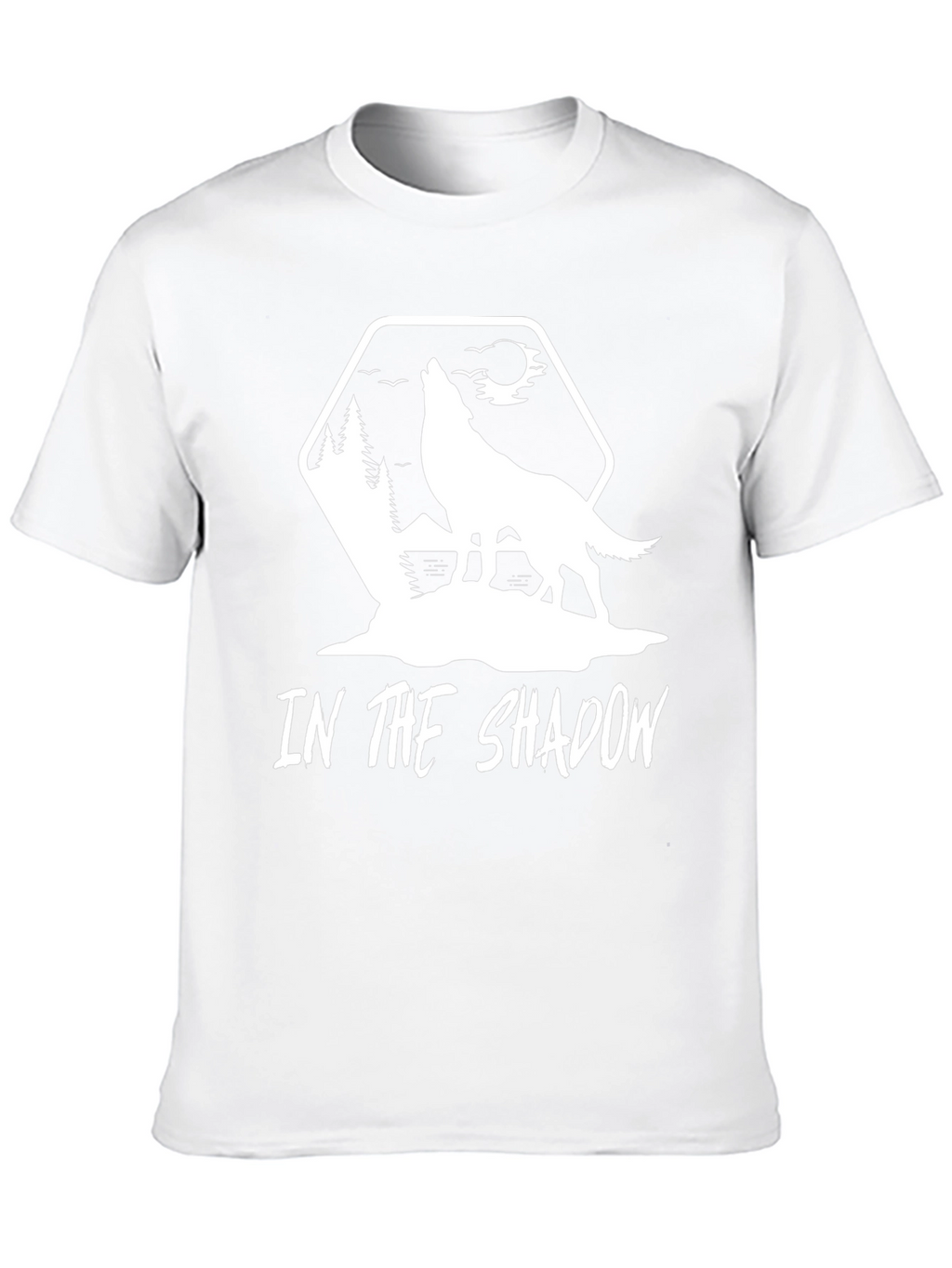 Shadow Wolf Graphic Tee - Black