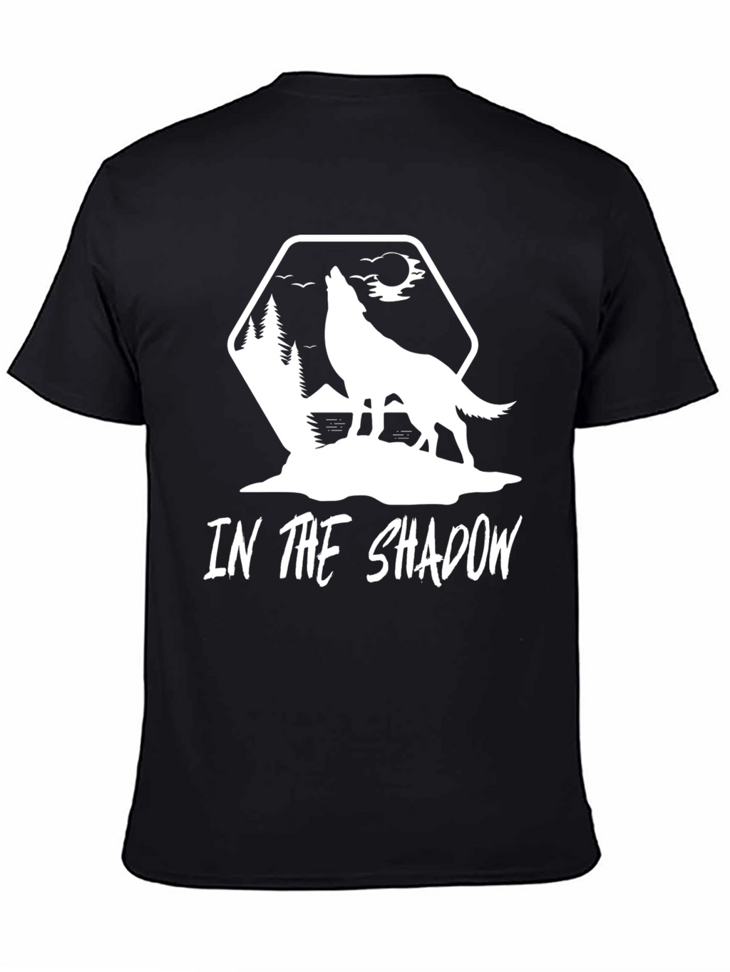 Shadow Wolf Graphic Tee - Black