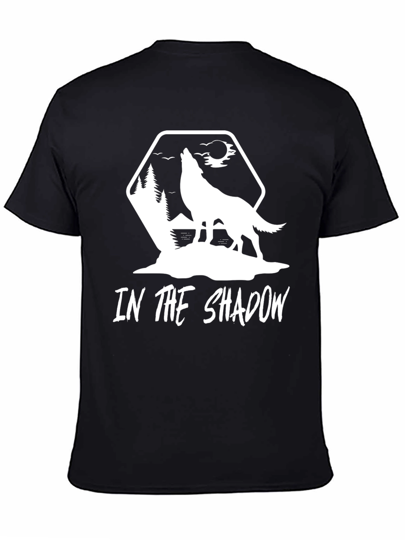 Shadow Wolf Graphic Tee - Black