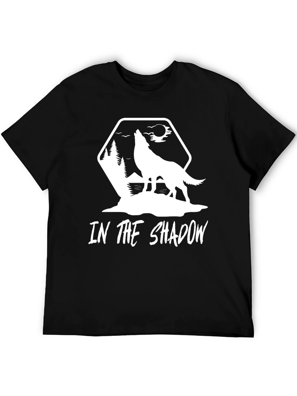 Shadow Wolf Graphic Tee - Black