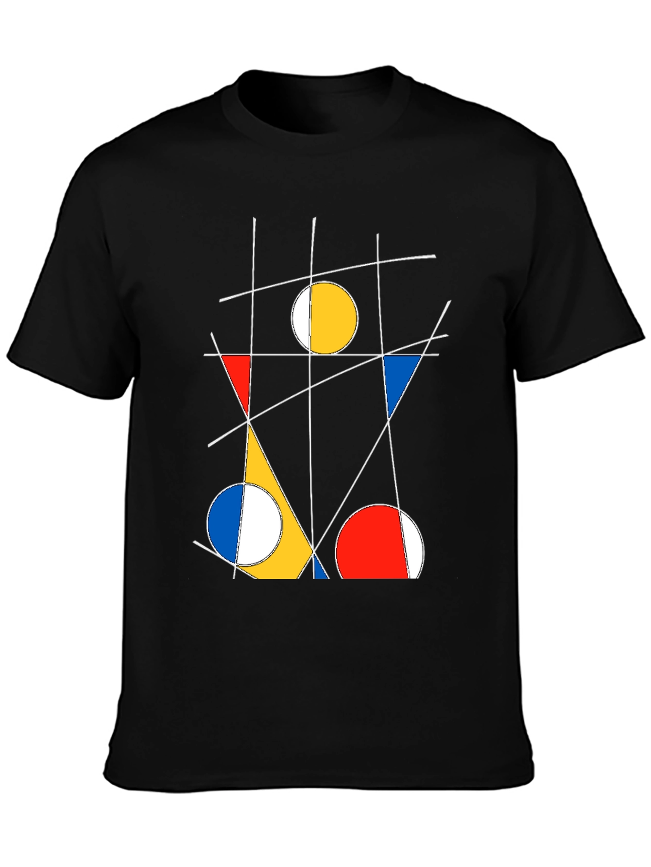 Abstract Geometric Art Black T-Shirt