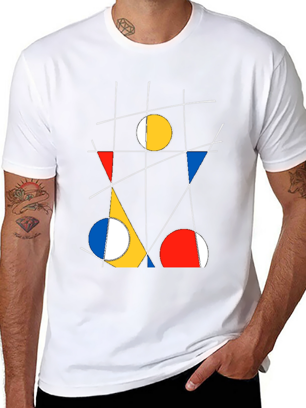 Abstract Geometric Art Black T-Shirt