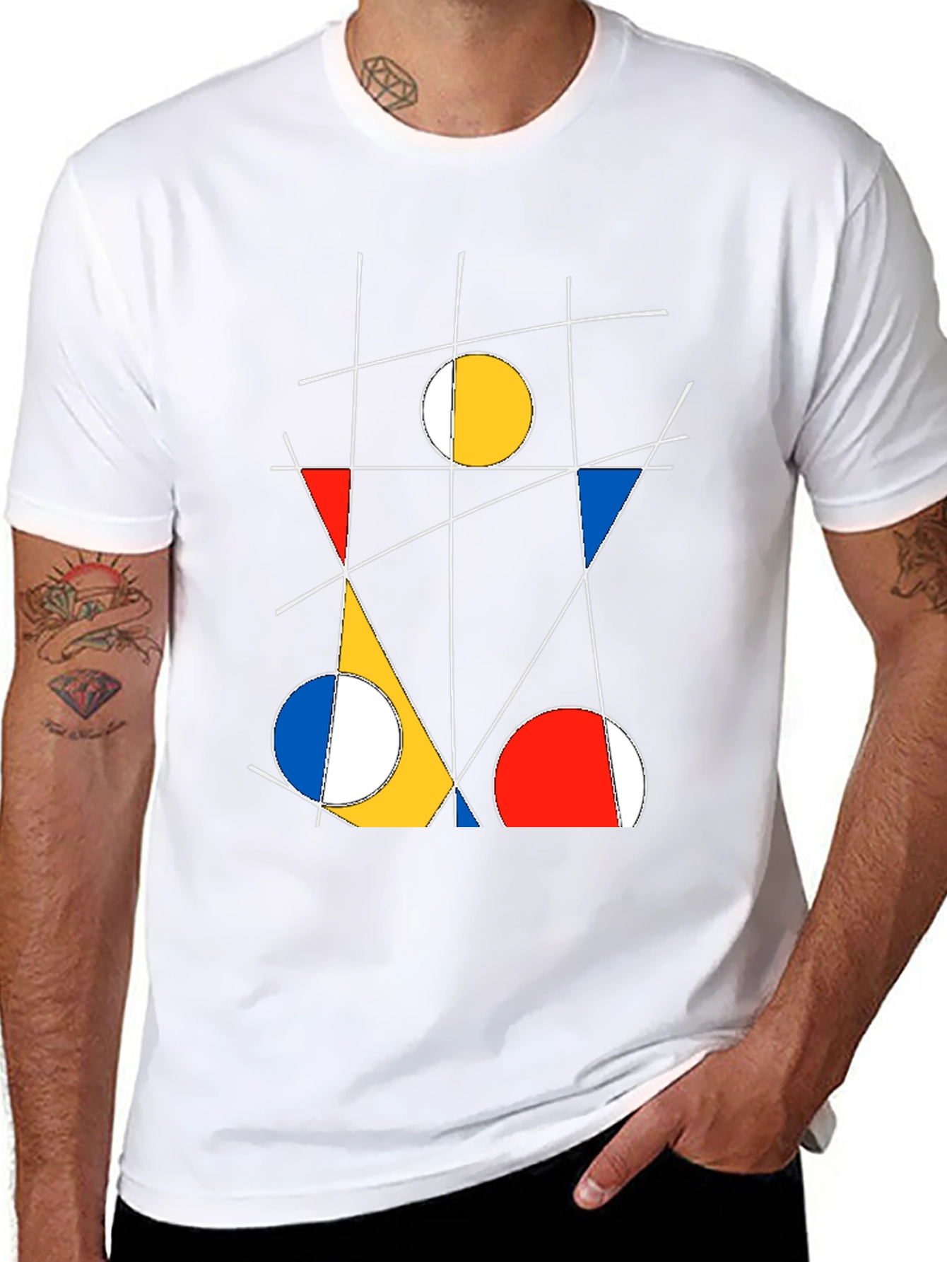 Abstract Geometric Art Black T-Shirt
