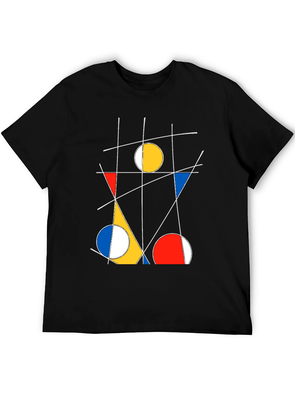 Abstract Geometric Art Black T-Shirt
