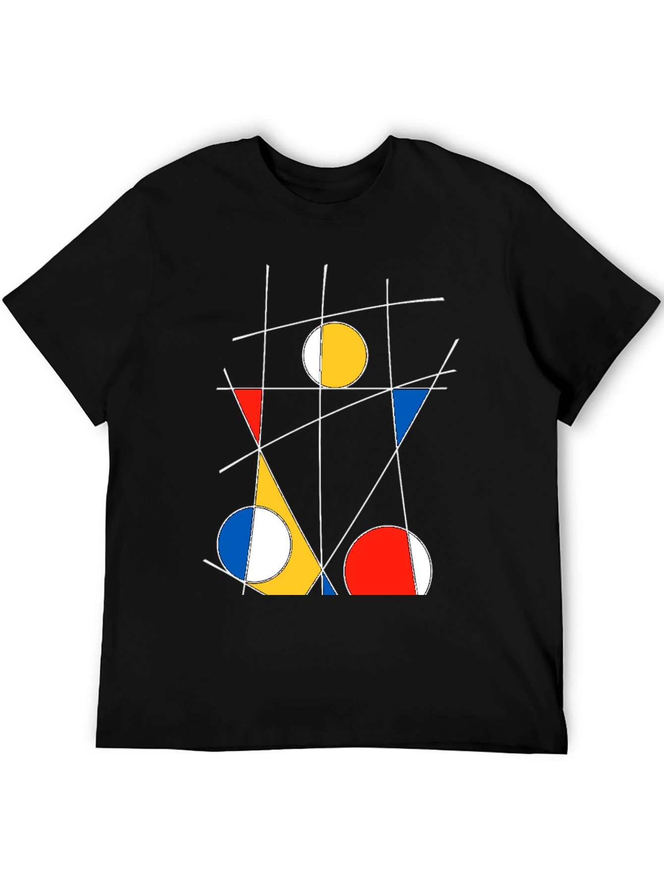 Abstract Geometric Art Black T-Shirt
