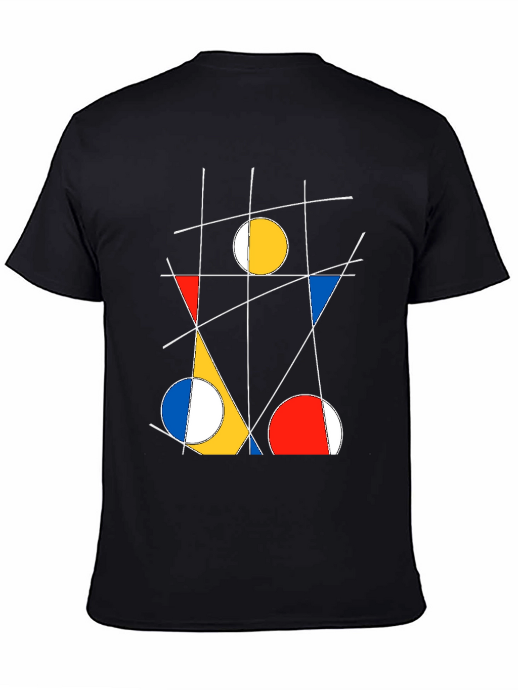 Abstract Geometric Art Black T-Shirt